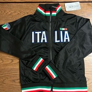 Italia soccer track jacket with zipper long sleeves kids size 5/6